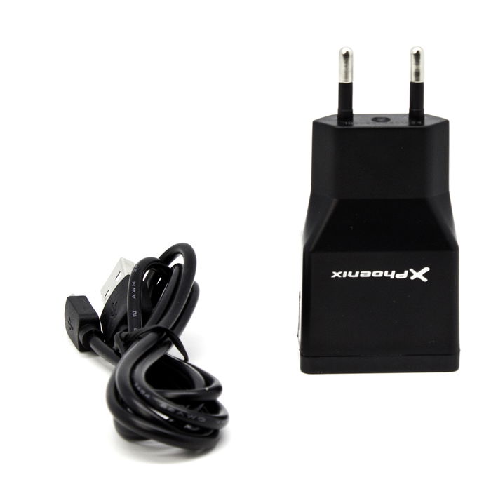 Phoenix Cargador USB Universal de Pared 5V 2A con 2 Puertos, Incluye Cable Micro USB, para Smartphone, Tablet y Más