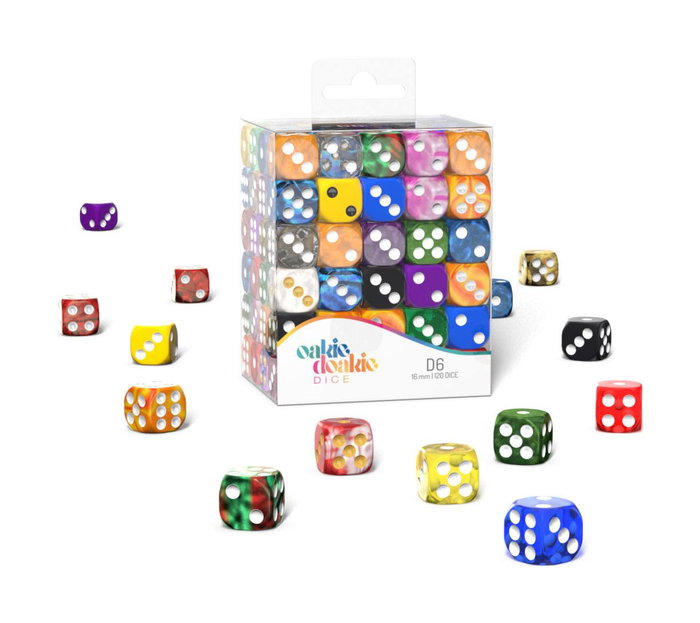 Oakie Doakie Dice Dados D6 16 mm Retail Pack Mixed (120)