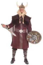 Creaciones Llopis Disfraz Vikingo T-L Adulto Talla L Incluye Vestido, Capa, Casco, Fajín y Polainas Multicolor