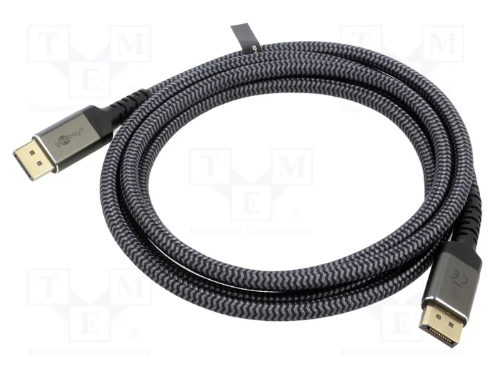 GOOBAY Cable DisplayPort 2.1 de 2m con acabado textil GOOBAY Cable DisplayPort 2.1 de 2m con acabado textil