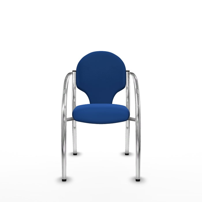 PIQUERAS Y CRESPO Silla Hellín Azul con Brazos Fijos y Respaldo Fijo