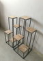 DKD Home Decor Repisa Moderno Wood furni26 Negro Natural 40 x 100 x 40 cm Set de 2