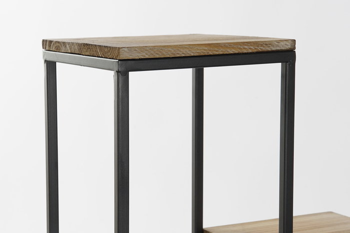 DKD Home Decor Repisa Moderno Wood furni26 Negro Natural 40 x 100 x 40 cm Set de 2