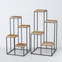 DKD Home Decor Repisa Moderno Wood furni26 Negro Natural 40 x 100 x 40 cm Set de 2