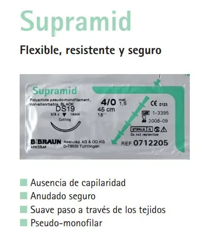 B. Braun Sutura Supramid Black 1 USP HS26S 75cm 12 unidades B. Braun Sutura Supramid Black 1 USP HS26S 75cm 12 unidades