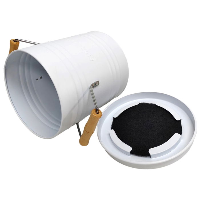 Cubo Compost Metálico 4 L con Tapa y Filtro para Residuos de Cocina