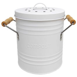 Cubo Compost Metálico 4 L con Tapa y Filtro para Residuos de Cocina