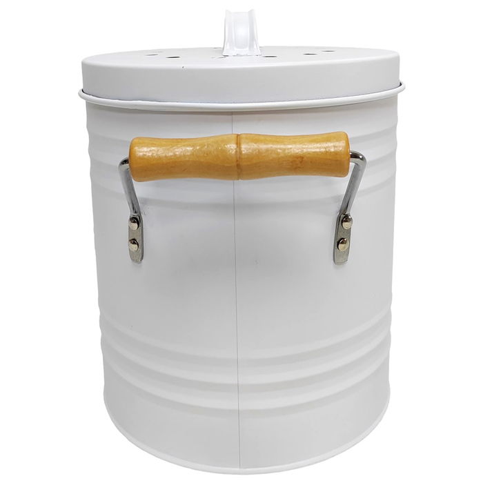 Cubo Compost Metálico 4 L con Tapa y Filtro para Residuos de Cocina