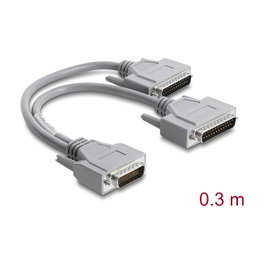 DeLOCK Adaptador de cable Y serie RS-232 de 60 pines a 2 x 25 pines, 0,3 m, gris