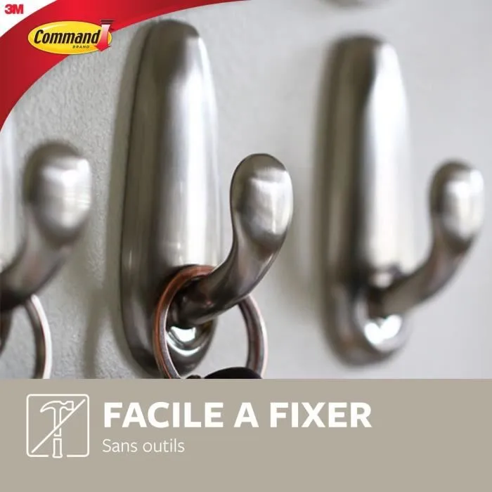 3M Gancho de metal decorativo de níquel cepillado modelo mediano