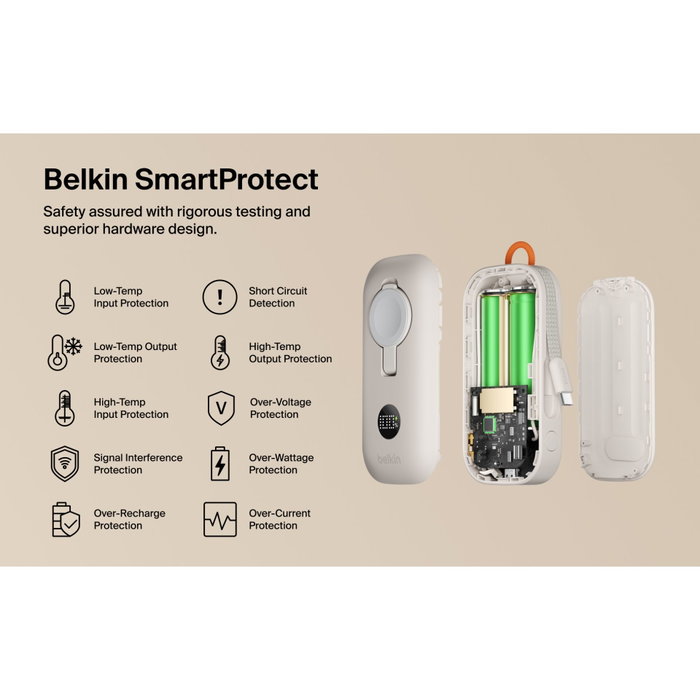 Belkin Power Bank 10.000 mAh 45W con cargador Apple Watch - Arena
