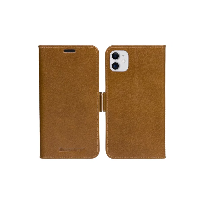 Dbramante1928 CPH Slim Funda cartera de cuero para Apple iPhone 11, bronceado, soporte sobremesa, bolsillo tarjetas