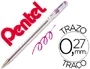 Pentel Boligrafo BK-77 V Violeta Tinta Aceite Punta 0,7mm Trazo 0,27mm Cuerpo Transparente