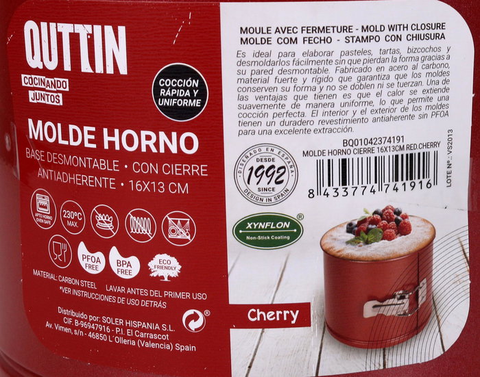 Quttin Molde para Horno Cierre Redondo Cherry 16 cm x 13 cm (12 Unidades)