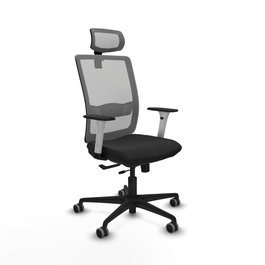 PIQUERAS Y CRESPO Silla de oficina Haches Negro/Gris con mecanismo Sincro/Traslack