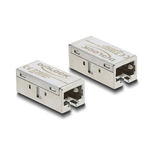 DeLOCK 90712 Adaptador de acoplamiento RJ45 hembra a hembra Cat.6A Metal Plata DeLOCK 90712 Adaptador de acoplamiento RJ45 hembra a hembra Cat.6A Metal Plata