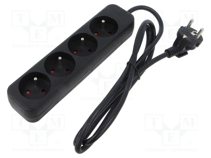 Lanberg Regleta de 4 tomas PL con cable de 1,5m, negra Lanberg Regleta de 4 tomas PL con cable de 1,5m, negra