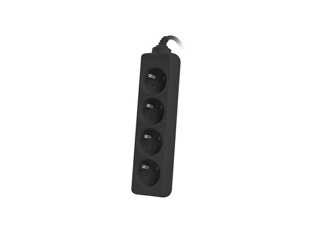 Lanberg Regleta de 4 tomas PL con cable de 1,5m, negra