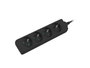 Lanberg Regleta de 4 tomas PL con cable de 1,5m, negra