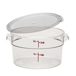 Dbmark Bote de cocina redondo de policarbonato con tapa 1,9 L - 111x208 mm Almacenaje
