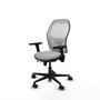 PIQUERAS Y CRESPO Silla de oficina Jorquera con mecanismo Sincro/Traslack, Gris claro y Blanco