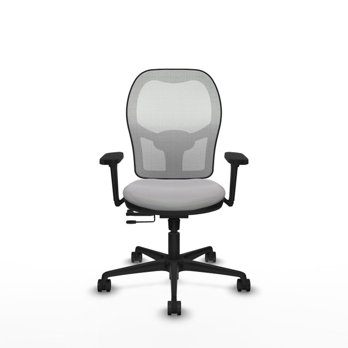PIQUERAS Y CRESPO Silla de oficina Jorquera con mecanismo Sincro/Traslack, Gris claro y Blanco