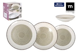 La Mediterranea Vajilla Occhio Monaco 12 piezas Colección SOLE