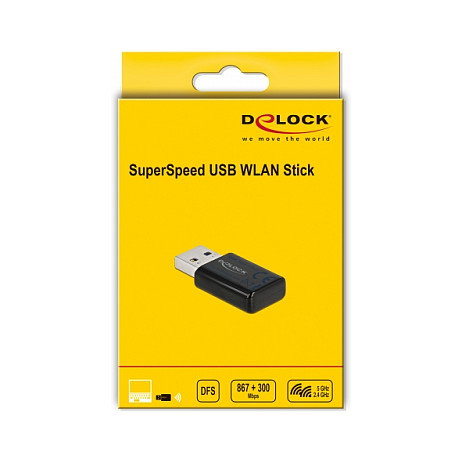 DeLOCK USB Dualband WLAN Micro Stick 867 + 300 Mbps Negro DeLOCK USB Dualband WLAN Micro Stick 867 + 300 Mbps Negro