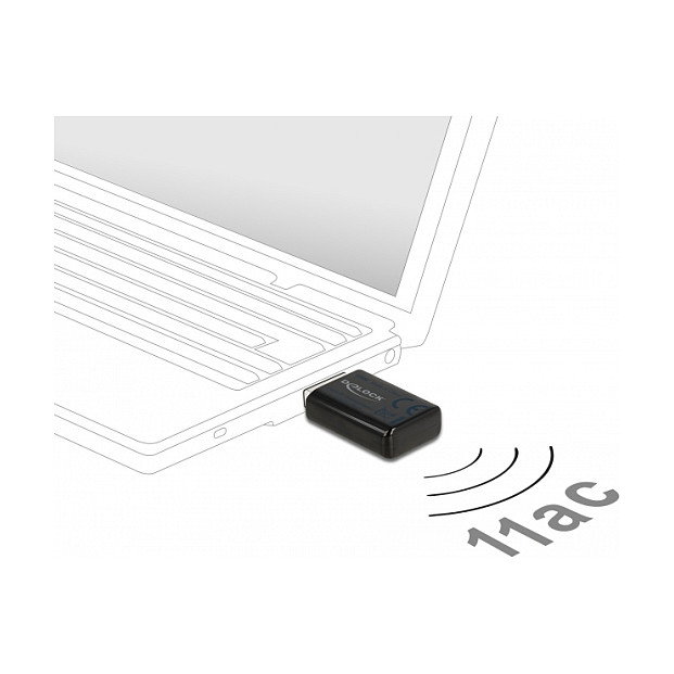 DeLOCK USB Dualband WLAN Micro Stick 867 + 300 Mbps Negro DeLOCK USB Dualband WLAN Micro Stick 867 + 300 Mbps Negro