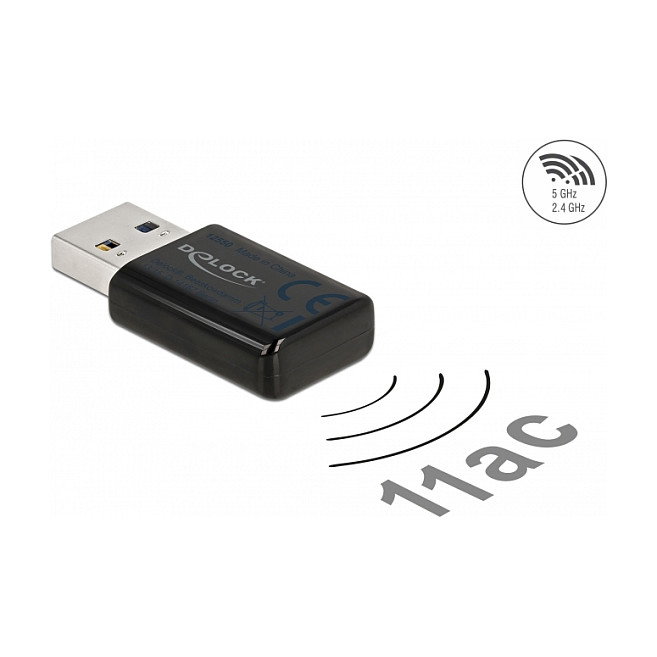 DeLOCK USB Dualband WLAN Micro Stick 867 + 300 Mbps Negro DeLOCK USB Dualband WLAN Micro Stick 867 + 300 Mbps Negro