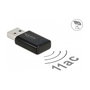 DeLOCK USB Dualband WLAN Micro Stick 867 + 300 Mbps Negro