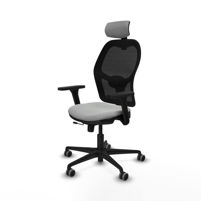 PIQUERAS Y CRESPO Silla de oficina Jorquera Gris claro/Negro con mecanismo Sincro/Traslack y brazos 3D PIQUERAS Y CRESPO Silla de oficina Jorquera Gris claro/Negro con mecanismo Sincro/Traslack y brazos 3D