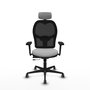 PIQUERAS Y CRESPO Silla de oficina Jorquera Gris claro/Negro con mecanismo Sincro/Traslack y brazos 3D