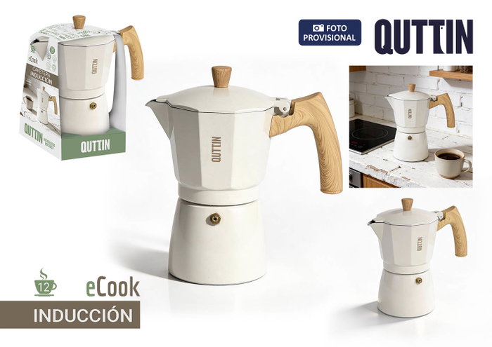 Quttin Cafetera 12 Serv. Inducción Aluminio ECOOK Quttin Cafetera 12 Serv. Inducción Aluminio ECOOK