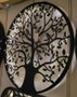 DKD Home Decor Decoración de Pared LED Metal Árbol Pájaros Negro