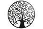 DKD Home Decor Decoración de Pared LED Metal Árbol Pájaros Negro