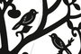 DKD Home Decor Decoración de Pared LED Metal Árbol Pájaros Negro