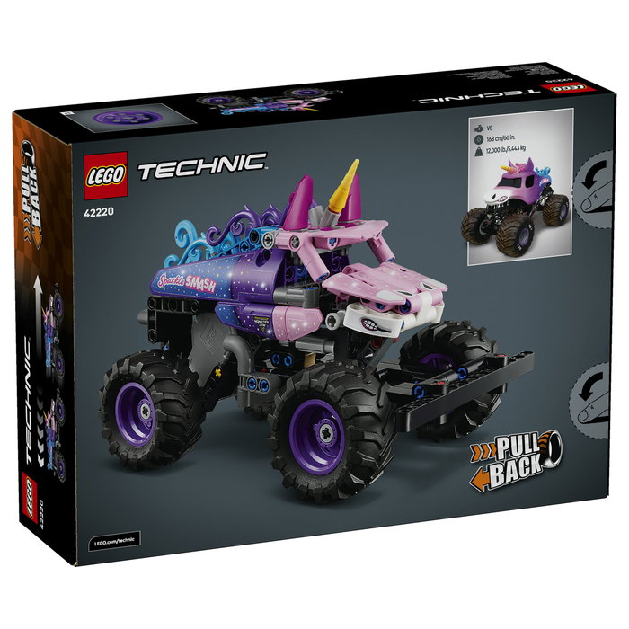LEGO Technic Monster Jam Sparkle Smash 42220 con motor de carga manual