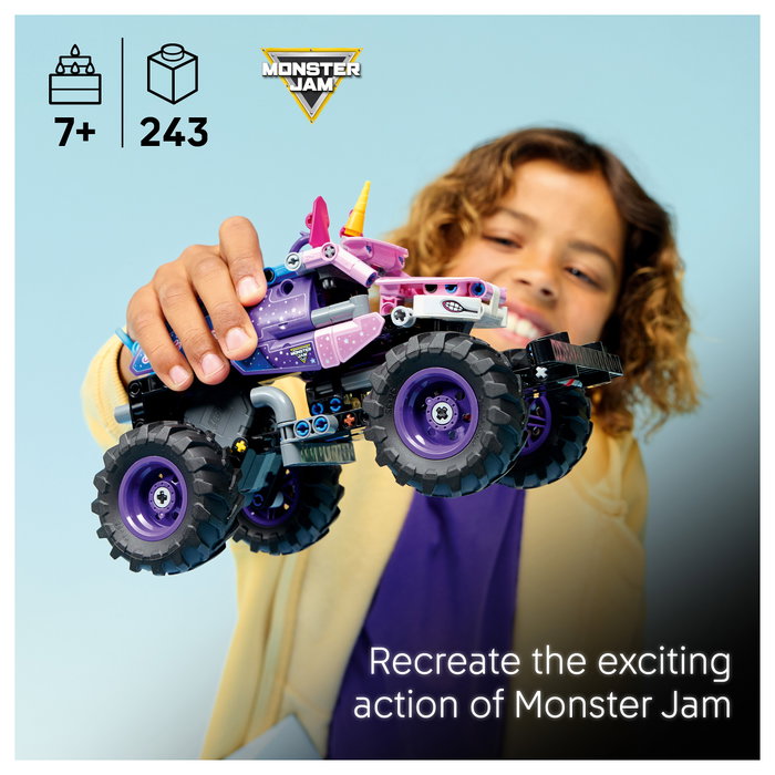 LEGO Technic Monster Jam Sparkle Smash 42220 con motor de carga manual