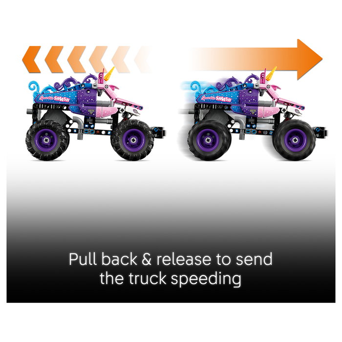 LEGO Technic Monster Jam Sparkle Smash 42220 con motor de carga manual