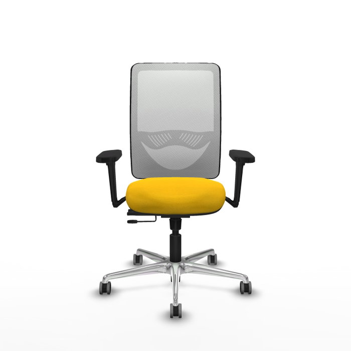 PIQUERAS Y CRESPO Silla de oficina Zulema con mecanismo Sincro/Traslack, Amarillo y Blanco
