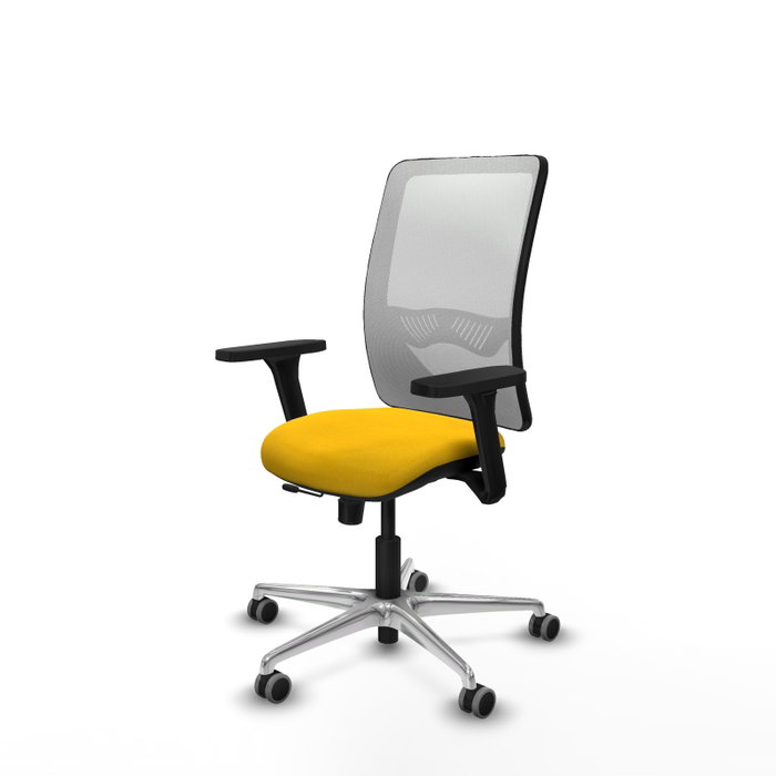 PIQUERAS Y CRESPO Silla de oficina Zulema con mecanismo Sincro/Traslack, Amarillo y Blanco