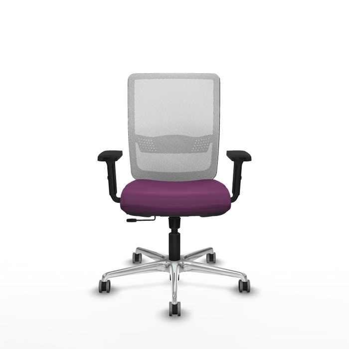 PIQUERAS Y CRESPO Silla de oficina Haches con mecanismo Sincro/Traslack, Morado y Blanco