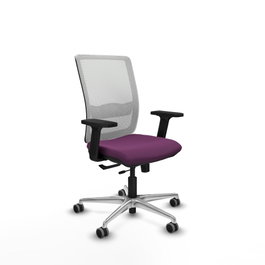 PIQUERAS Y CRESPO Silla de oficina Haches con mecanismo Sincro/Traslack, Morado y Blanco