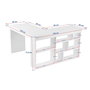 Hanah Home Escritorio de Estudio, 130x120x72 cm, Blanco Natural, Tablero de Partículas con Melamina, Escritorio para Ordenador, Oficina en Casa