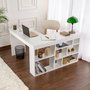 Hanah Home Escritorio de Estudio, 130x120x72 cm, Blanco Natural, Tablero de Partículas con Melamina, Escritorio para Ordenador, Oficina en Casa