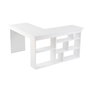 Hanah Home Escritorio de Estudio, 130x120x72 cm, Blanco Natural, Tablero de Partículas con Melamina, Escritorio para Ordenador, Oficina en Casa