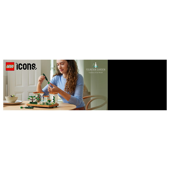 LEGO 10359 Icons Jardín con Fuente, Juego de Construcción, 1302 Piezas, para Adultos 18+