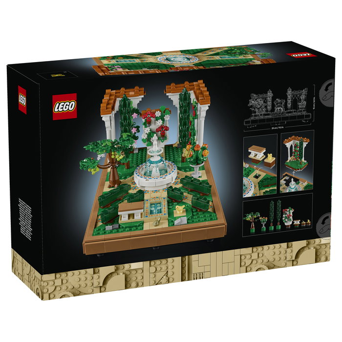 LEGO 10359 Icons Jardín con Fuente, Juego de Construcción, 1302 Piezas, para Adultos 18+