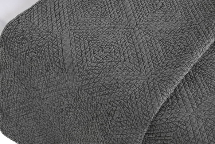 DKD Home Decor Colcha Cottage Gris Claro 260 x 240 cm (2 Unidades)